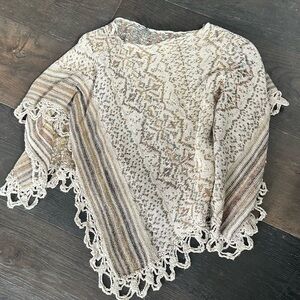Free People Multicolor Knit Poncho